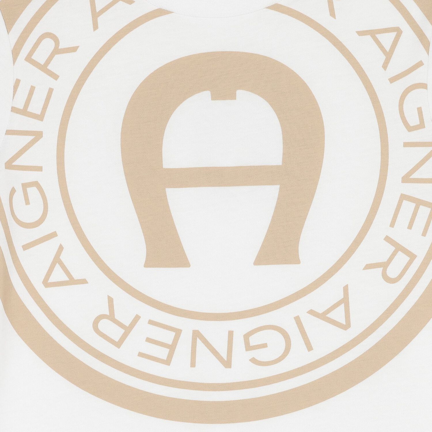 Boys White & Beige Logo T-Shirt, 4, hi-res