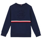 Boys Navy Logo Sweatshirt, 1, hi-res