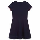 Girls Navy Logo Dress, 1, hi-res
