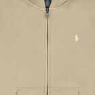 Boys Beige Logo Hooded Zip Up Top, 1, hi-res