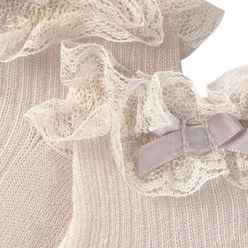 Baby Girls Beige Lace Socks