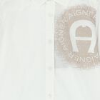 Boys White & Beige Logo Shirt, 1, hi-res