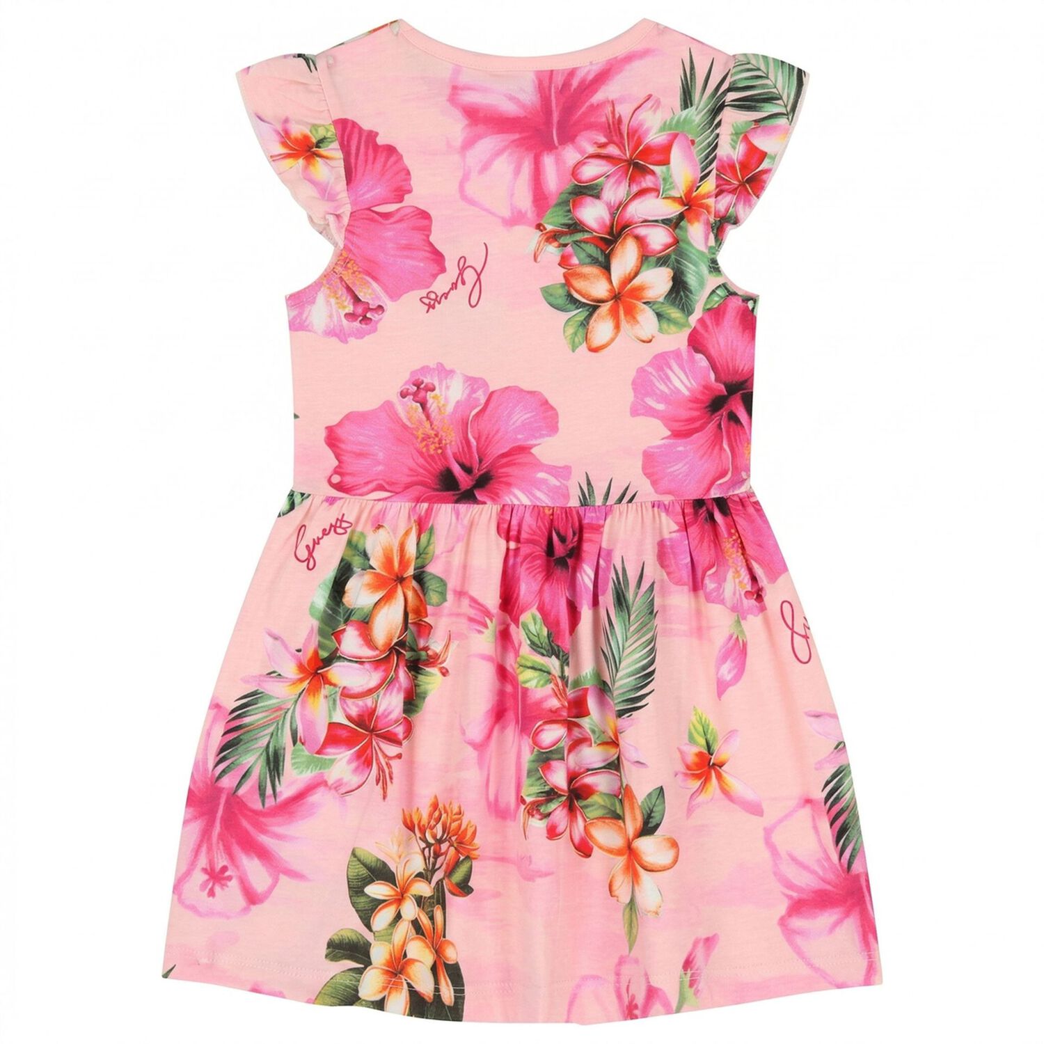 Girls Pink Floral Dress, 1, hi-res