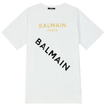 Girls White Logo Dress