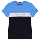 Boys Navy Blue & Blue Logo Shorts Set, 1, hi-res