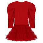 Girls Red Embellished Candy Tulle Dress, 1, hi-res