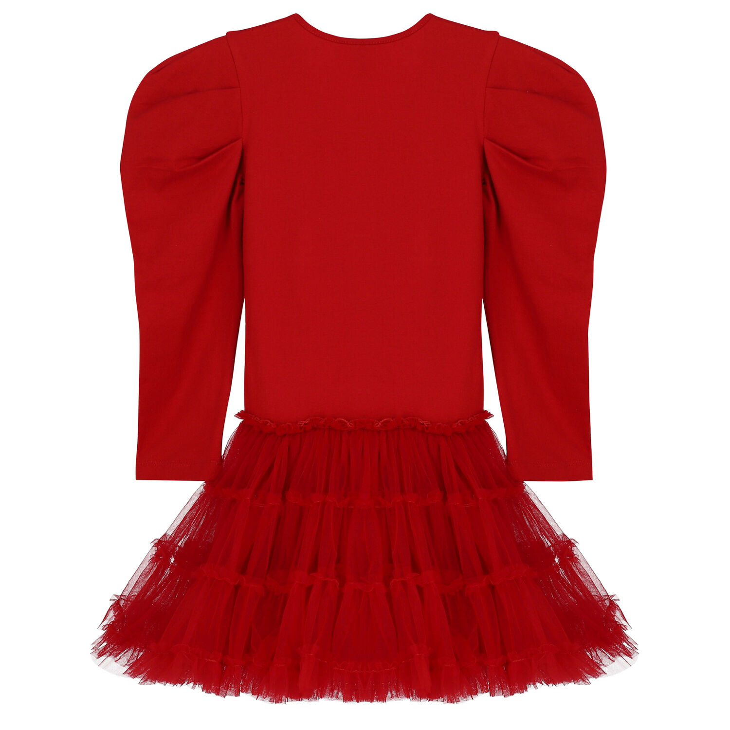 Girls Red Embellished Candy Tulle Dress, 1, hi-res image number null