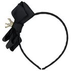 Girls Black Bow Headband, 5, hi-res