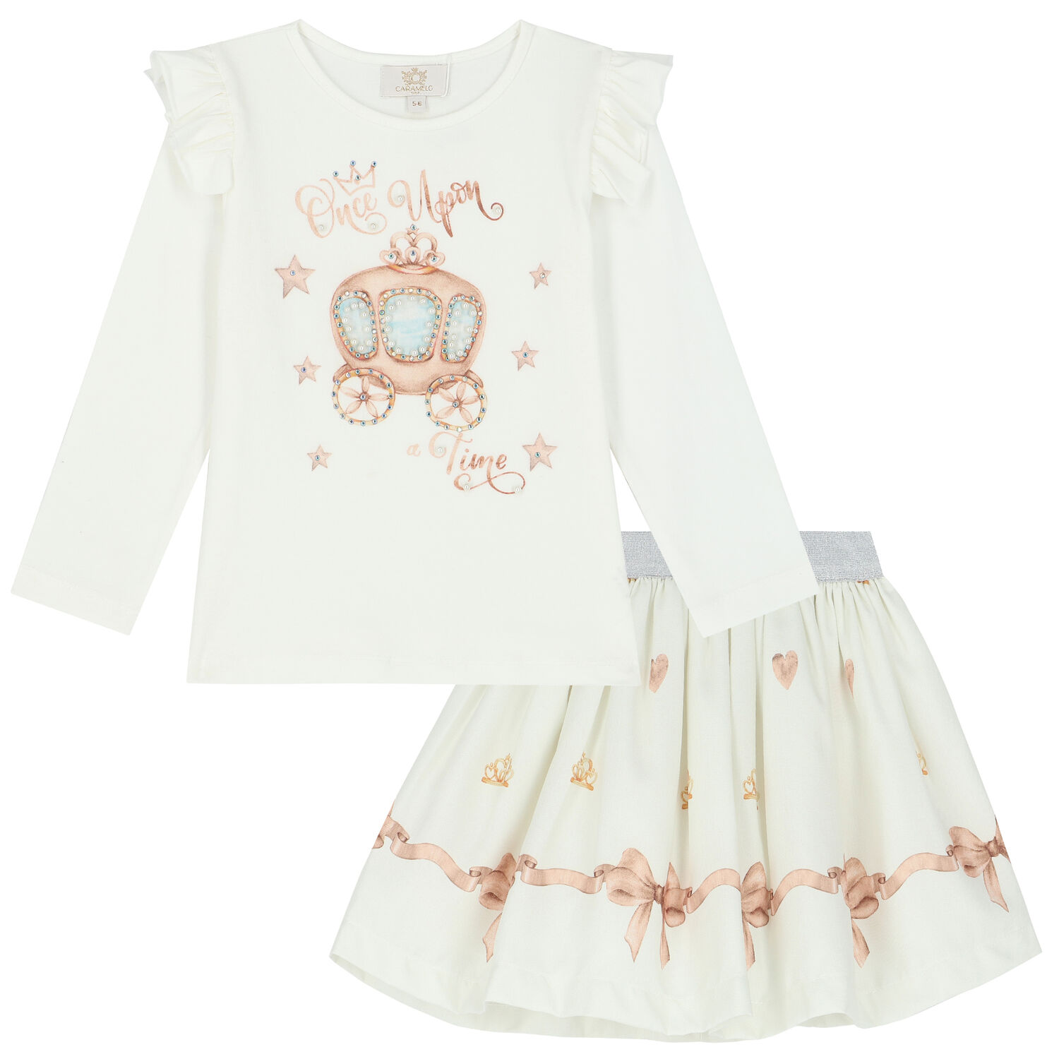Girls Ivory Skirt Set, 3, hi-res