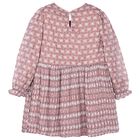 فستان بنات مزين بزهور باللون الوردى, 2, hi-res