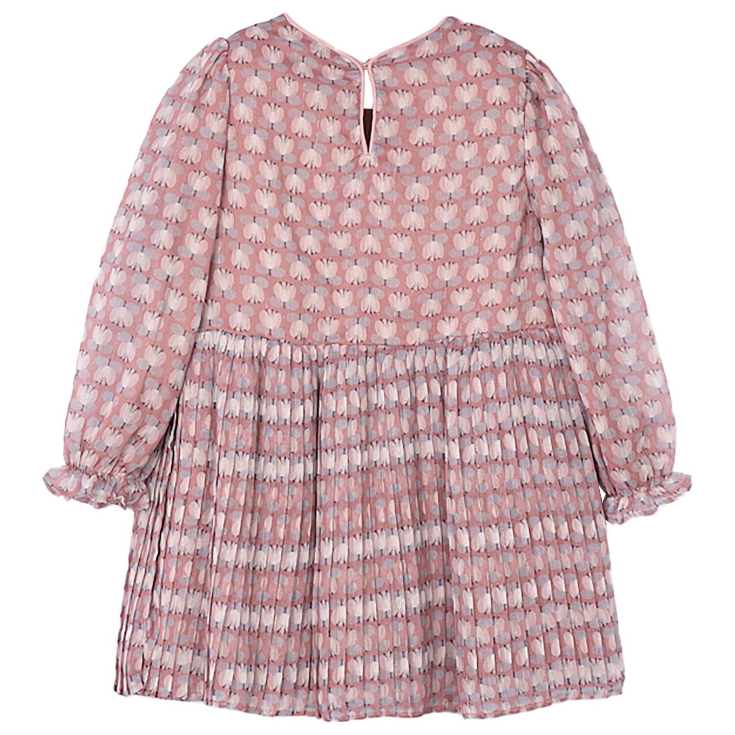 فستان بنات مزين بزهور باللون الوردى, 2, hi-res