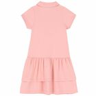 Girls Pink Logo Polo Dress, 2, hi-res