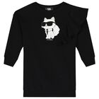 فستان بنات بشعار شوبيت باللون الأسود, 1, hi-res