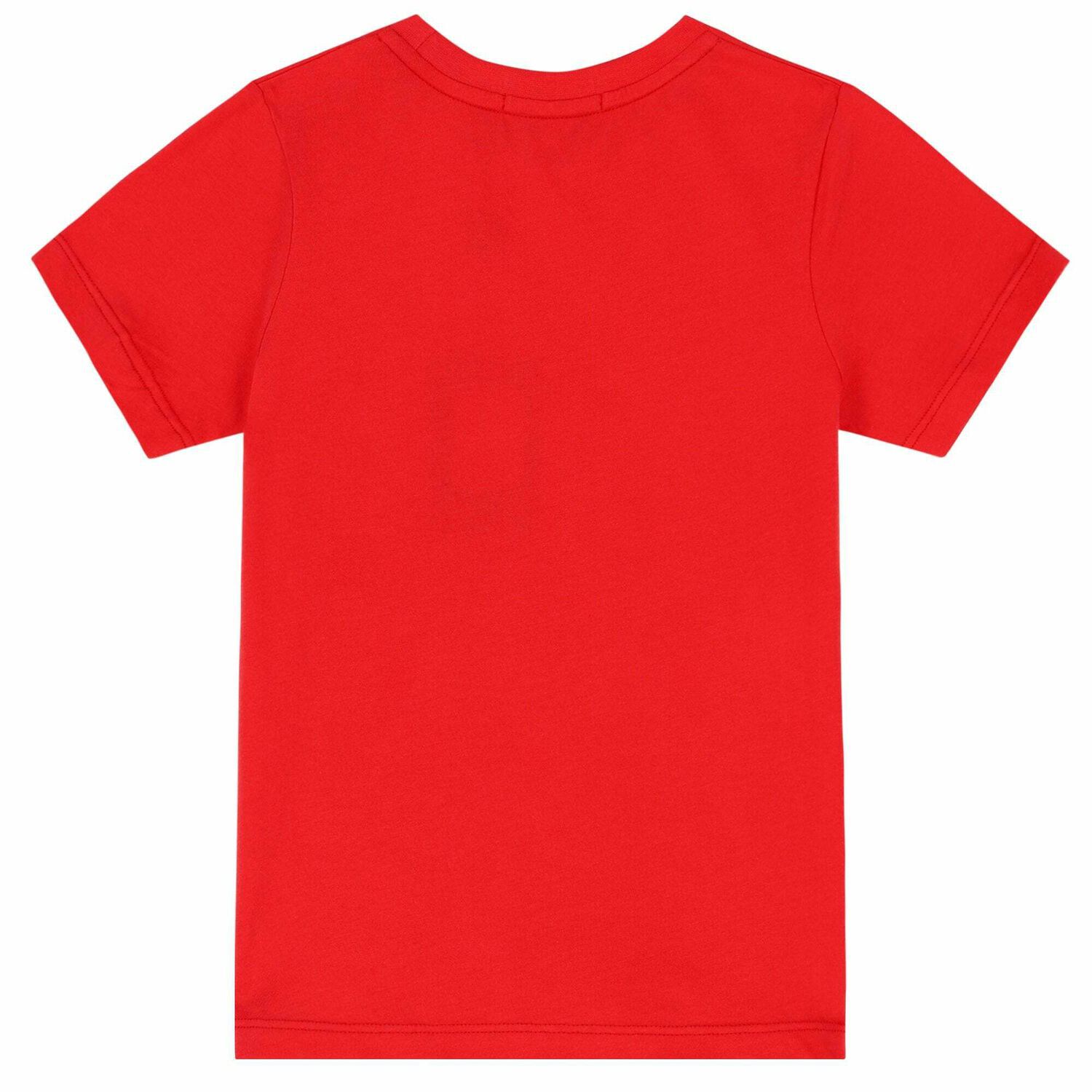 Boys Red & Gold Logo T-Shirt, 4, hi-res