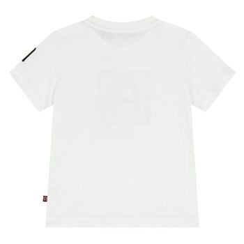 Younger Boys White Logo T-Shirt