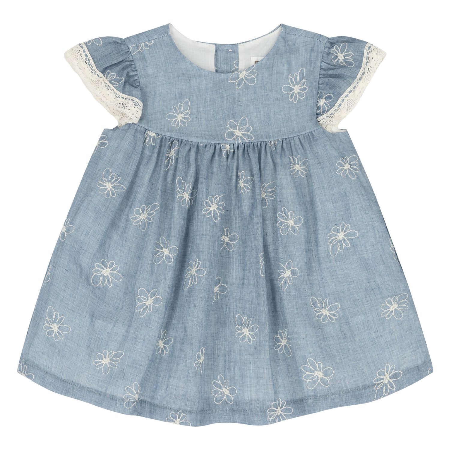 Baby Girls Blue Floral Dress Set, 1, hi-res