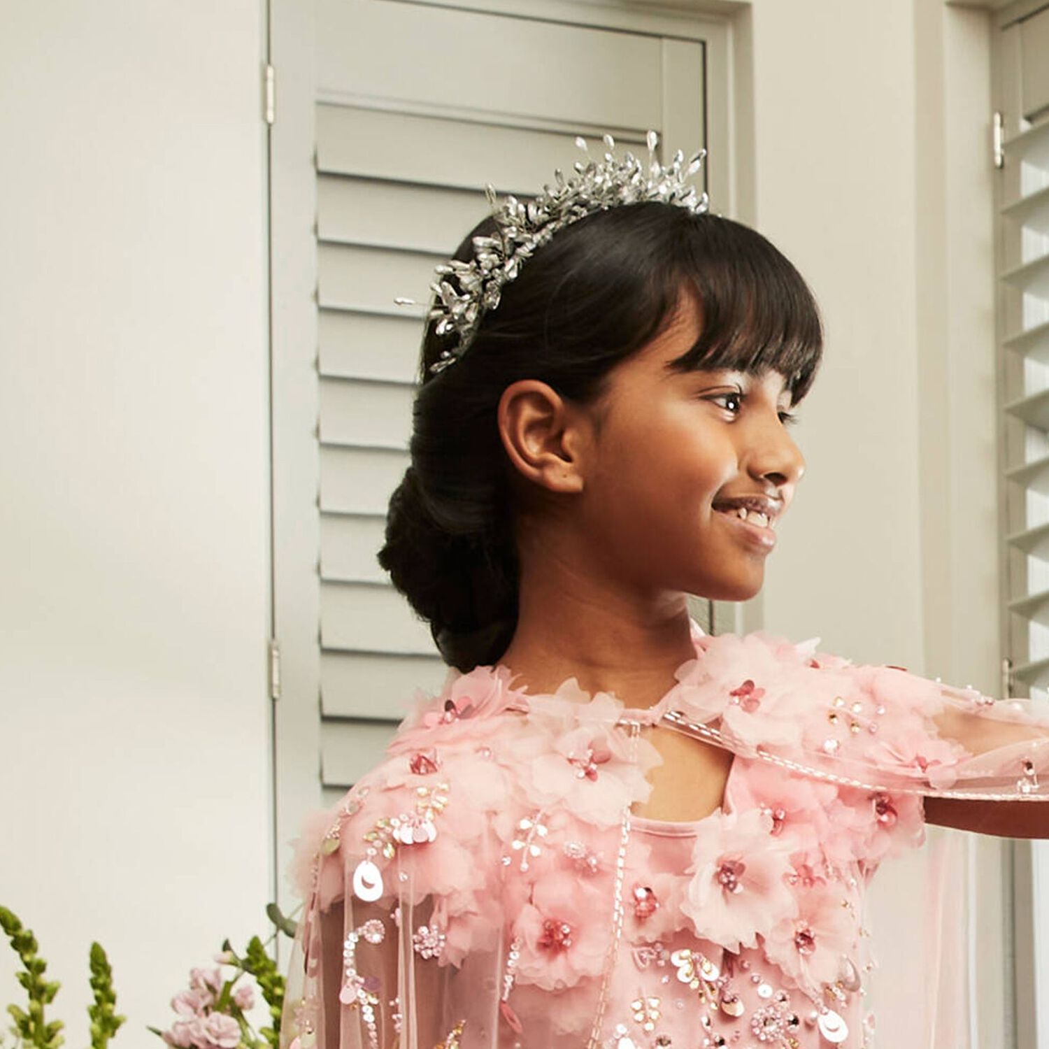 طوق رأس بناتي مزين بالفضة, 3, hi-res image number null