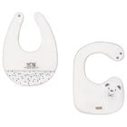 White Teddy Bear Bibs ( 2 Pack ), 1, hi-res