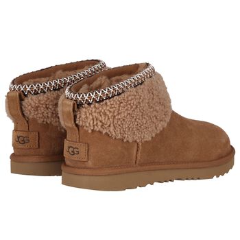 Girls Beige Classic Ultra Mini Suede Boots