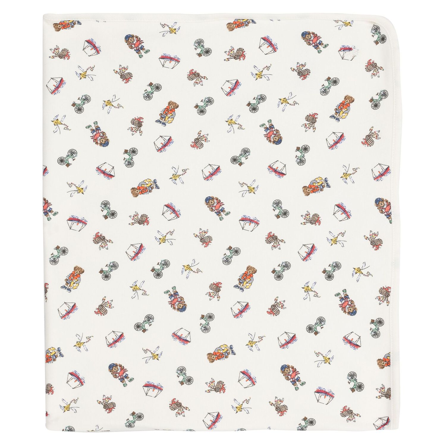 طقم هدايا اطفال بطبعة دب مرح باللون العاجي, 1, hi-res