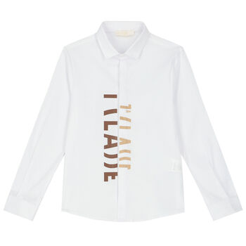 Boys White Logo Shirt