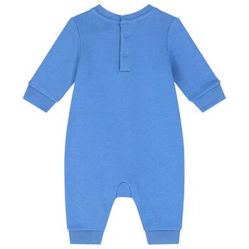Baby Boys Blue Polo Bear Romper
