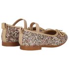حذاء بالرينا للبنات باللون الذهبي اللامع , 1, hi-res