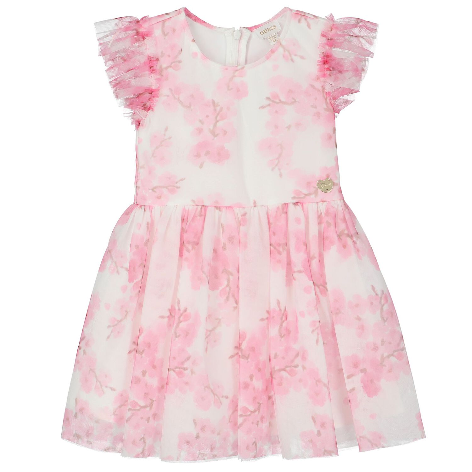 Baby Girls White & Pink Floral Dress Set, 1, hi-res