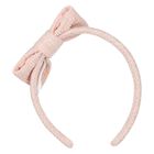 Girls Pink Tweed Bow Headband, 1, hi-res