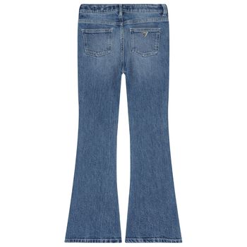 Girls Blue Embellished Denim Jeans