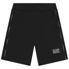 Boys Black Logo Shorts, 2, hi-res