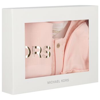 Baby Girls Pink Logo Babygrow Gift Set