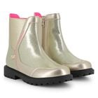 Girls Gold Faux Leather Ankle Boots, 1, hi-res