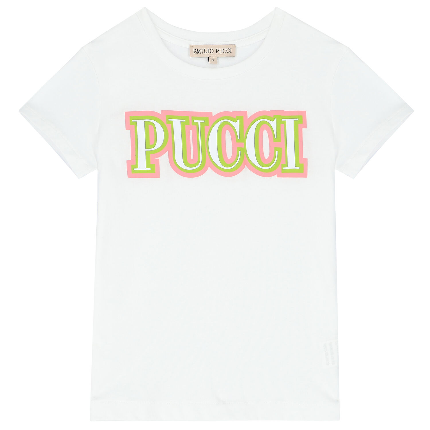 تيشيرت بالشعار باللون الأبيض للبنات, 1, hi-res