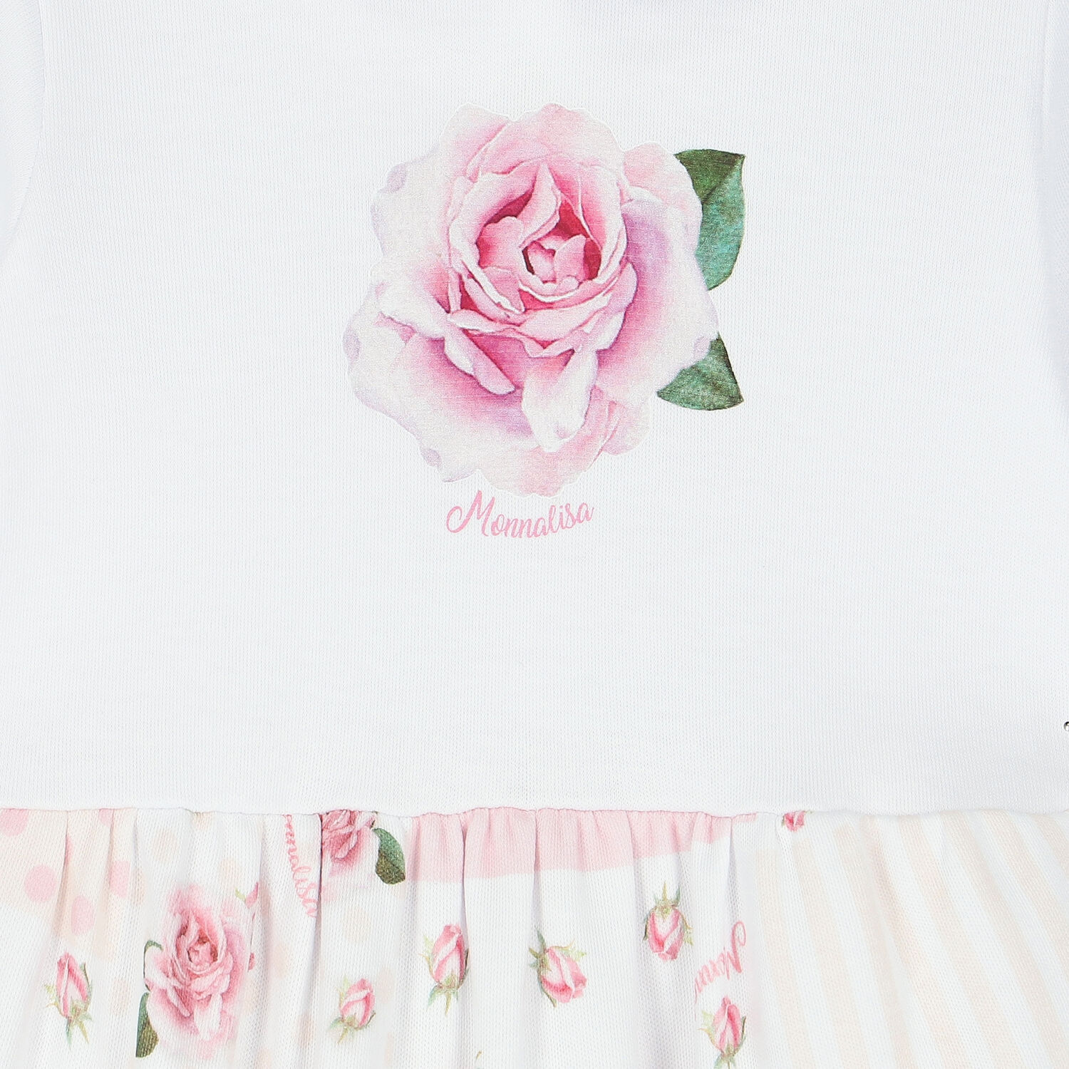 طقم أفرول بطبعة الزهور باللون الأبيض للبنات, 1, hi-res