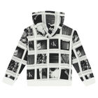 Boys White, Black & Grey Logo Hooded Top, 1, hi-res