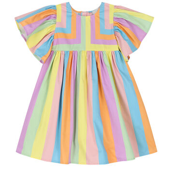Girls Multi-Colored Striped Dress