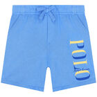 Boys Blue Logo Shorts, 3, hi-res