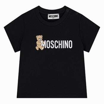 Younger Black Teddy Bear Logo T-Shirt