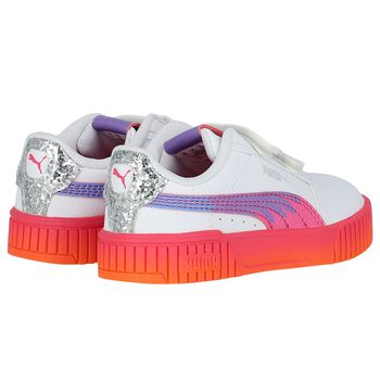 Younger Girls White Carina Trolls Trainers