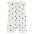 Baby Girls White Cherry Romper, 1, hi-res