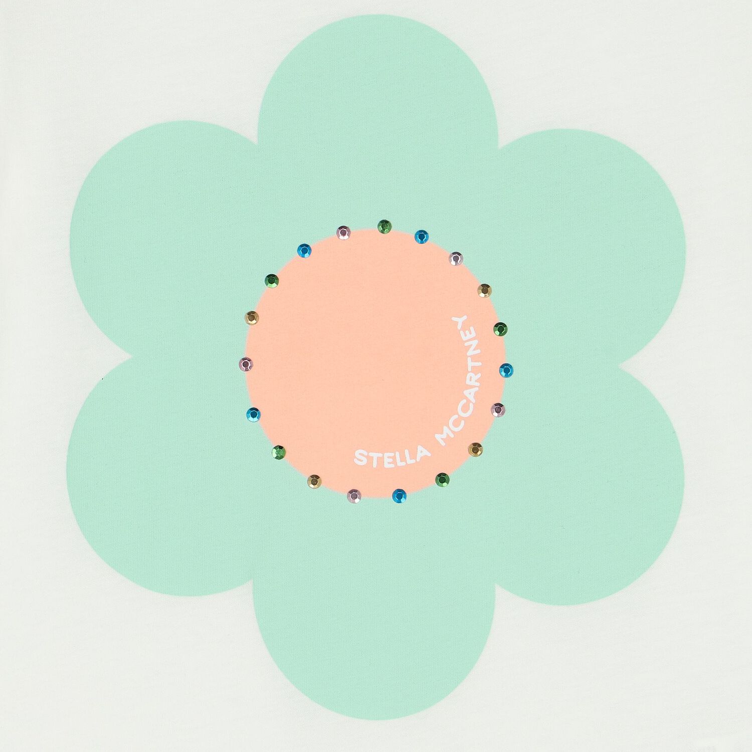 تيشيرت بنات بطبعة زهرة باللون العاجى, 1, hi-res