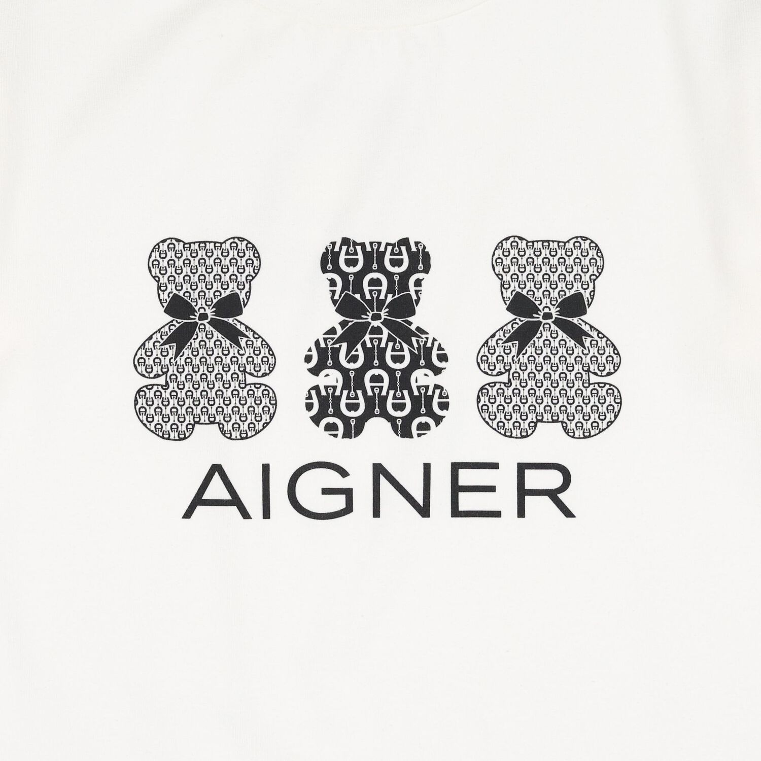 Girls Ivory Teddy Bear Logo T-Shirt, 1, hi-res