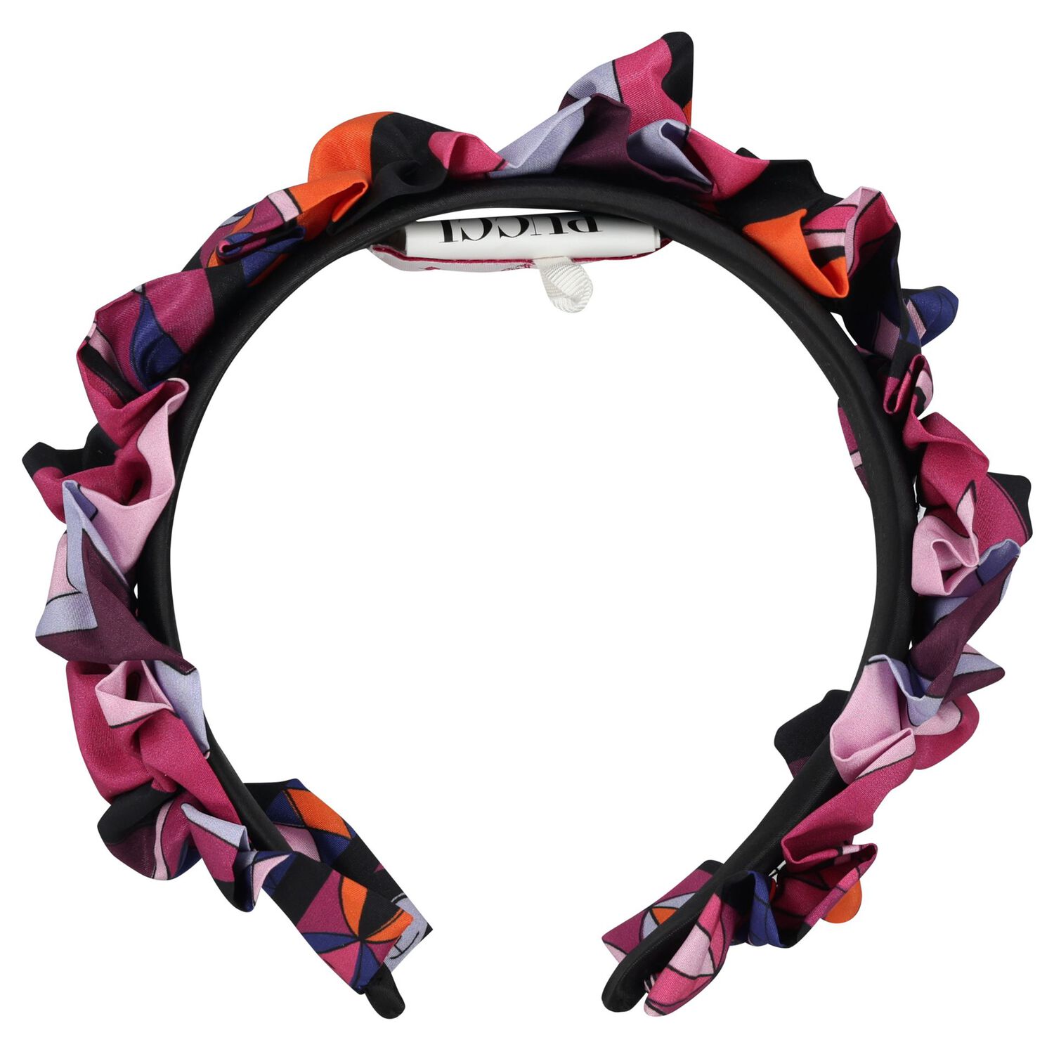 Girls Pink, Lilac & Black Orchidee Ruffled Headband, 2, hi-res