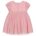 Younger Girls Pink Pleated Tulle Dress, 2, hi-res