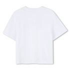 تيشيرت بنات باللون الابيض بالشعار مزين مرصع بأحجار الراين, 1, hi-res