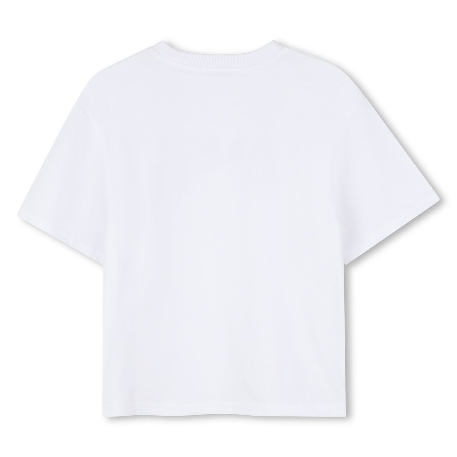 تيشيرت بنات باللون الابيض بالشعار مزين مرصع بأحجار الراين, 1, hi-res