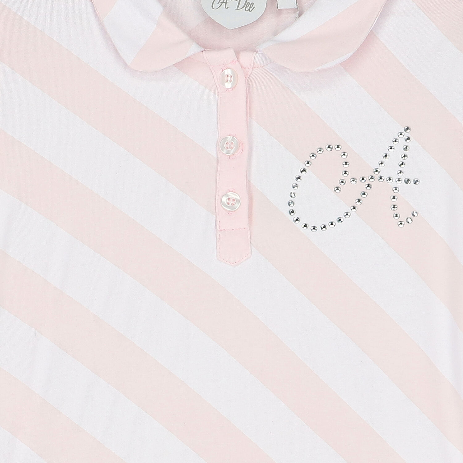 Girls Pink & White Logo Dress, 1, hi-res