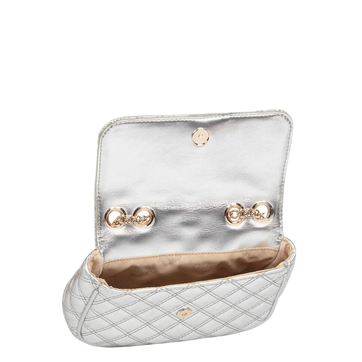 Girls Silver Logo Handbag, 1, hi-res