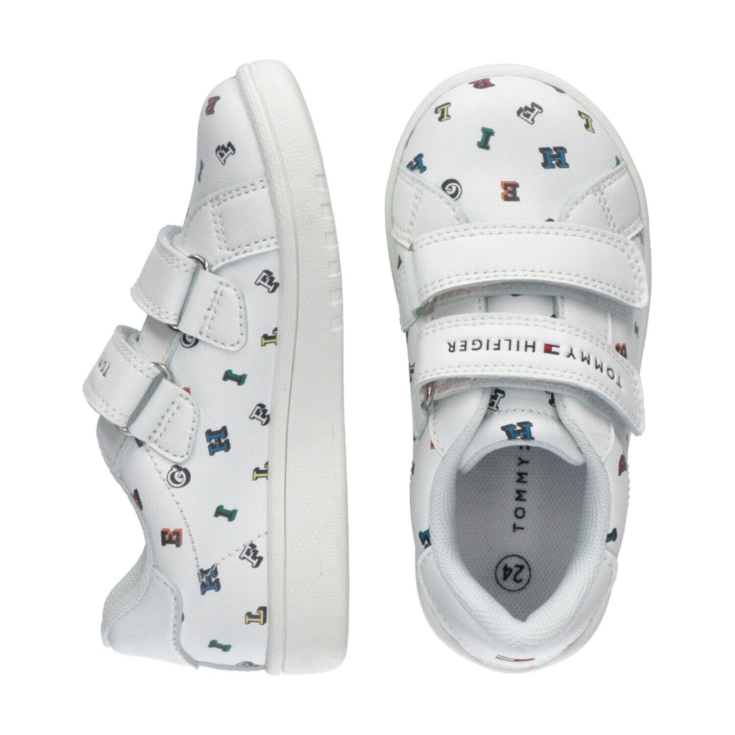 حذاء رياضى بنات بالشعار باللون الأبيض, 1, hi-res